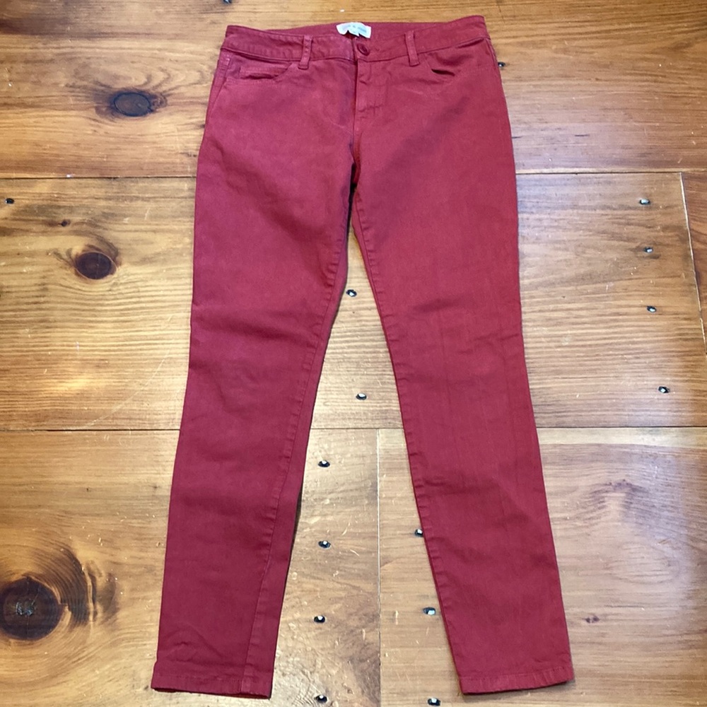 CLOTH & STONE 28 Red Skinny Jeans Brushed Cotton